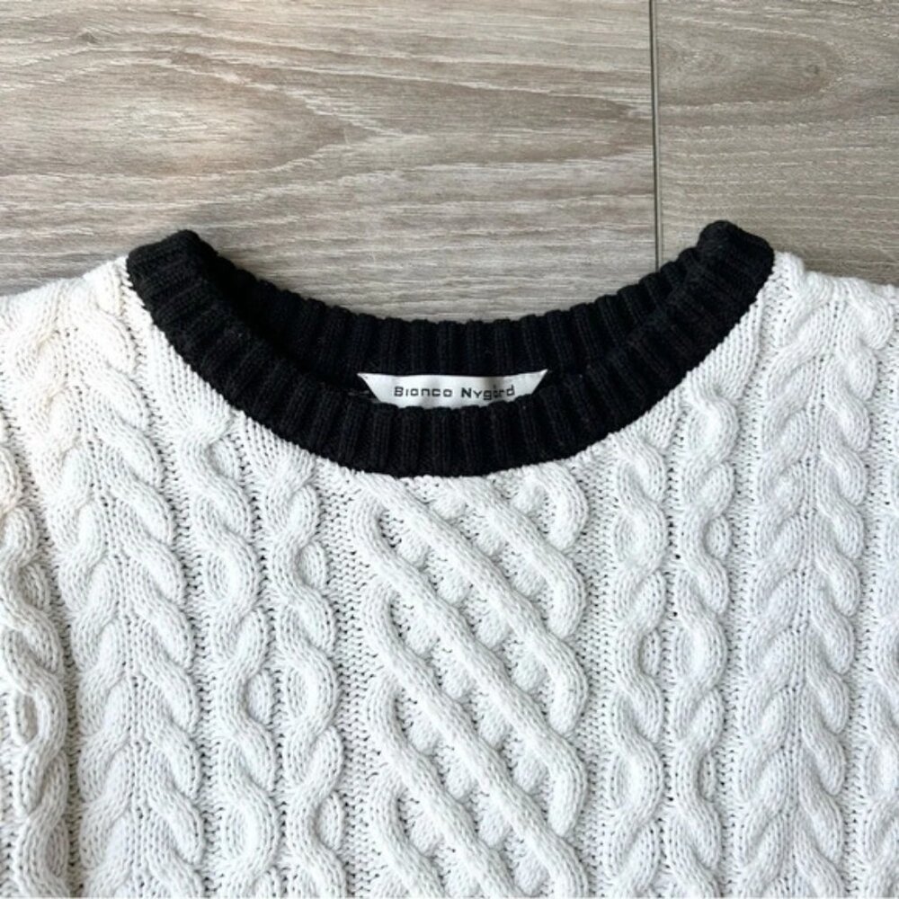 Bianca Nygard Cable Knit Patchwork Pullover Sweat… - image 5